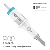 vertix pico sloped 9 0.25 mm pmu tattoo cartridge needles angle