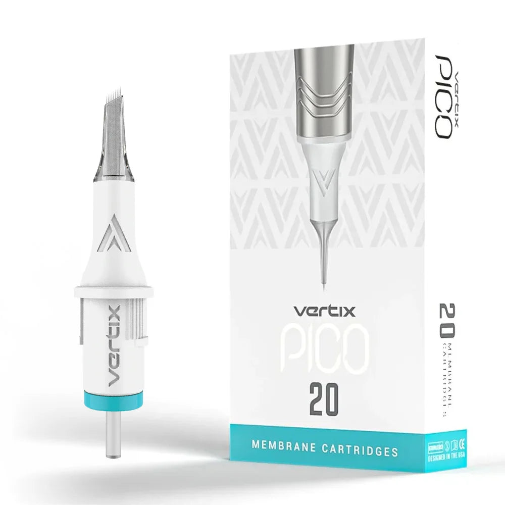 Vertix Pico Sloped 9 Long Taper 0.25 mm PMU Needle Cartridges (20pcs/1box)