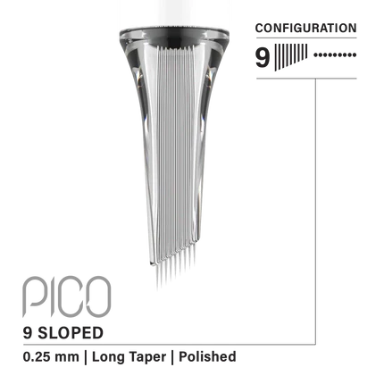 Vertix Pico Sloped - Long Taper - 9 needles, 0.25 mm - CART-960